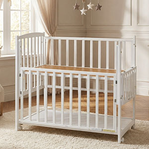 栃木県　ベビーベッドレンタル　ツーウェイオープンホワイト