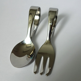 菊藤　名入れ ベビースプーン・フォークセット